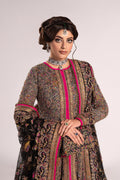 Pakistani Black Embroidered Net Open-Jacket Pishwas (3-Piece) - Image 11