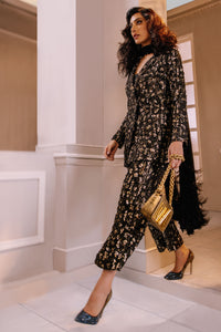 Pakistani Black Sequin & Crystal Embellished Power Suit (3-Piece) - Image 1