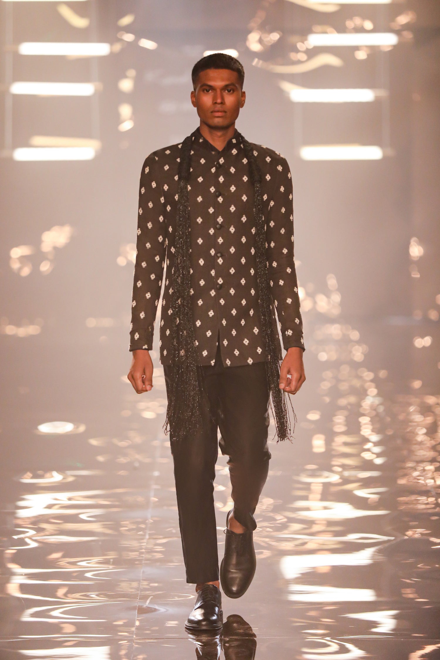 Black Embroidered Silk Bandhgala Prince Coat (3-Piece) - Image 10