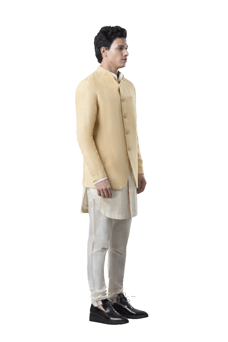 Black Embroidered Silk Bandhgala Prince Coat (3-Piece) - Image 12