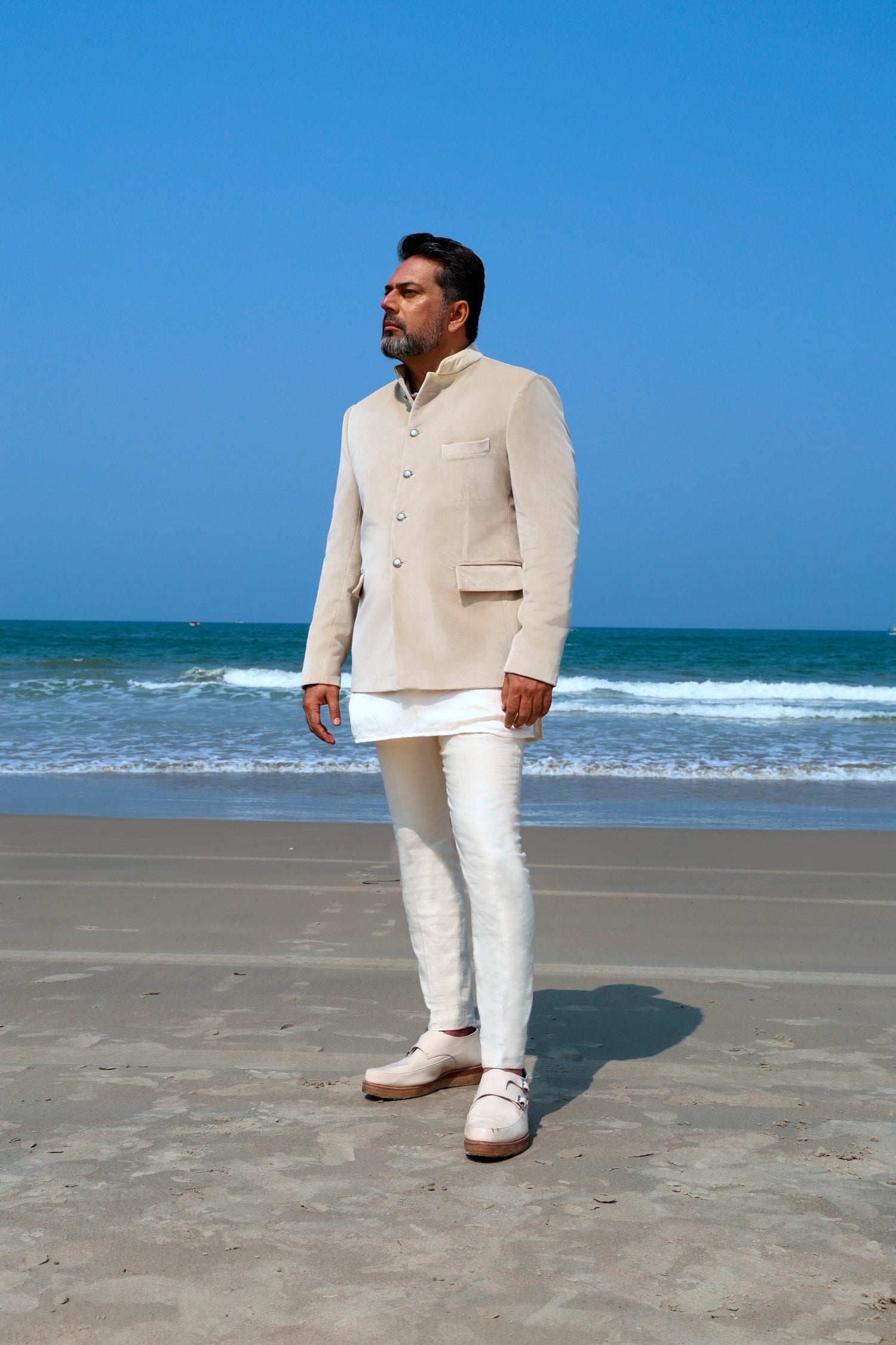 Black Embroidered Silk Bandhgala Prince Coat (3-Piece) - Image 9