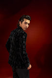 Black Embroidered Velvet Prince Coat (2-Piece) - Image 4