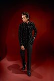 Black Embroidered Velvet Prince Coat (2-Piece) - Image 5