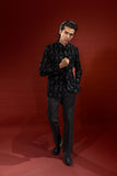 Black Embroidered Velvet Prince Coat (2-Piece) - Image 6