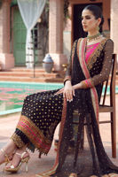 Pakistani Black Handworked Chiffon Salwar Kameez (3-Piece) - Image 4
