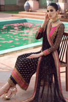 Pakistani Black Handworked Chiffon Salwar Kameez (3-Piece) - Image 5
