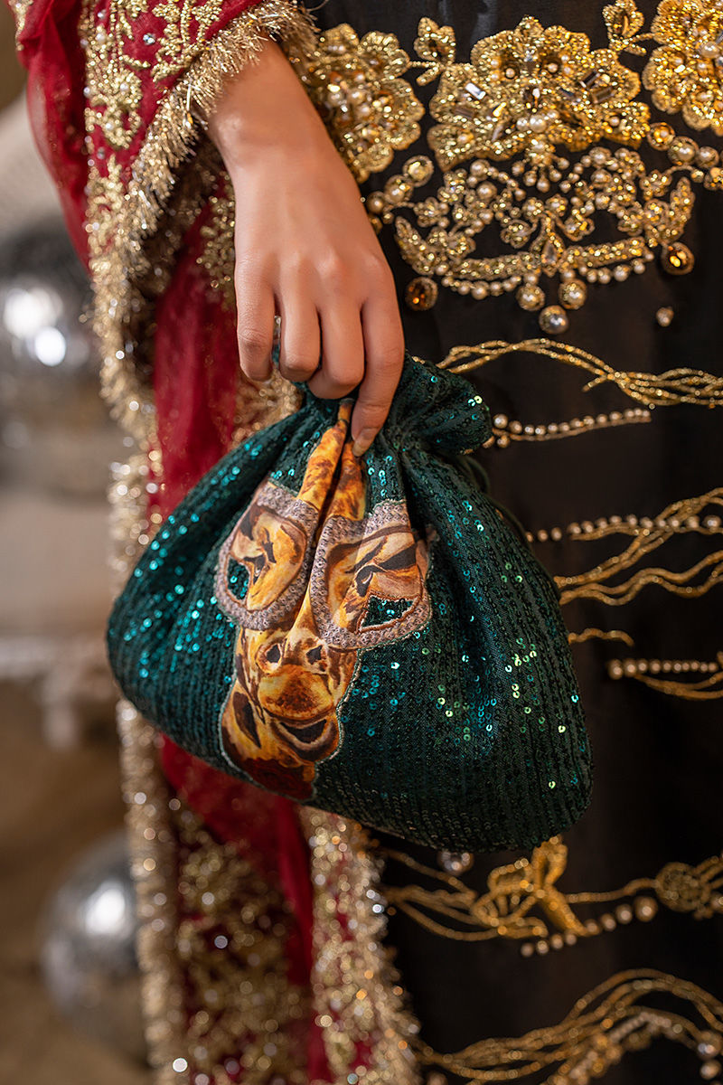 Black Adda Work Raw Silk Halter Neck Salwar Kameez (3-Piece) - Image 3