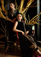 Black Kora Dabka Velvet Salwar Kameez (3-Piece) - Image 10