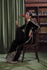 Black Embellished Velvet Salwar Kameez (3-Piece) - Image 8