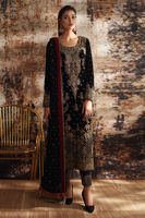 Black Embellished Velvet Salwar Kameez (3-Piece) - Image 2