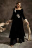 Pakistani Jet Black Embellished Velvet Salwar Kameez (3-Piece) - Image 8