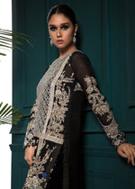 Black Velvet Embroidered Salwar Kameez (3-Piece) - Image 4