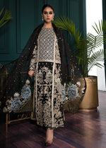 Black Velvet Embroidered Salwar Kameez (3-Piece) - Image 5