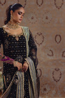 Pakistani Black Zardozi Velvet Salwar Kameez (3-Piece) - Image 3