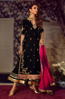 Pakistani Black Zardozi Velvet Salwar Kameez (3-Piece) - Image 4