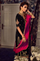 Pakistani Black Zardozi Velvet Salwar Kameez (3-Piece) - Image 5