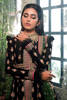 Pakistani Black Embroidered Raw Silk Peshwas Dress (3-Piece) - Image 4