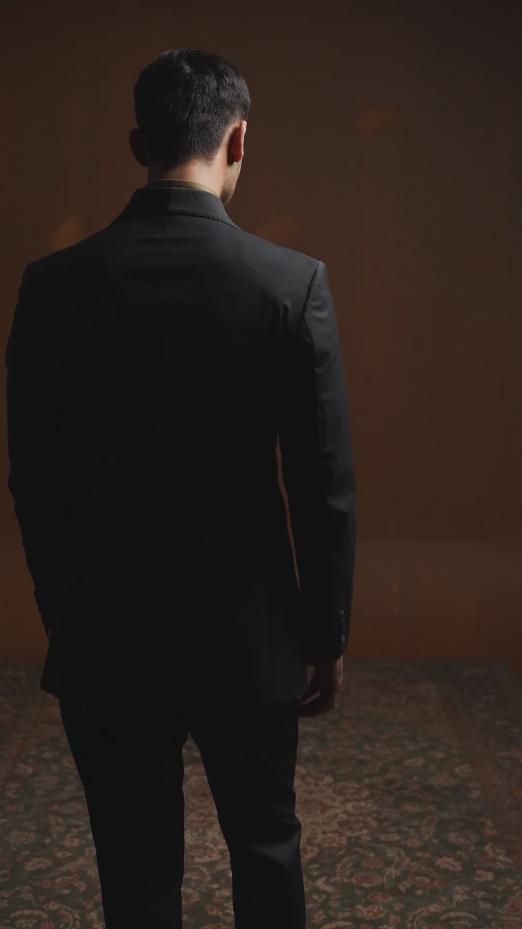 Black Hand-Stitched Wool Blend Tuxedo (2-Piece) - Image 5