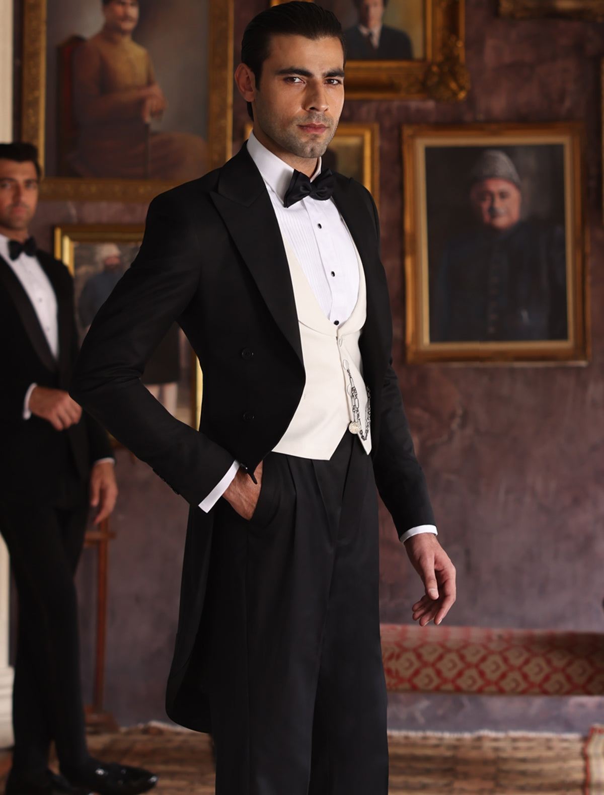 Black Tailcoat Wool Tuxedo Suit (3-Piece) - Image 1