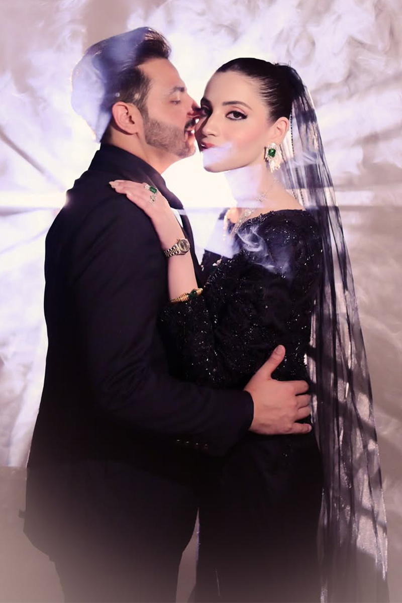 Black Embroidered Premium Suiting 3-Piece Groom Suit - Image 6