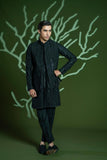Black Embroidered Blended Waistcoat Kurta Set (3-Piece) - Image 5