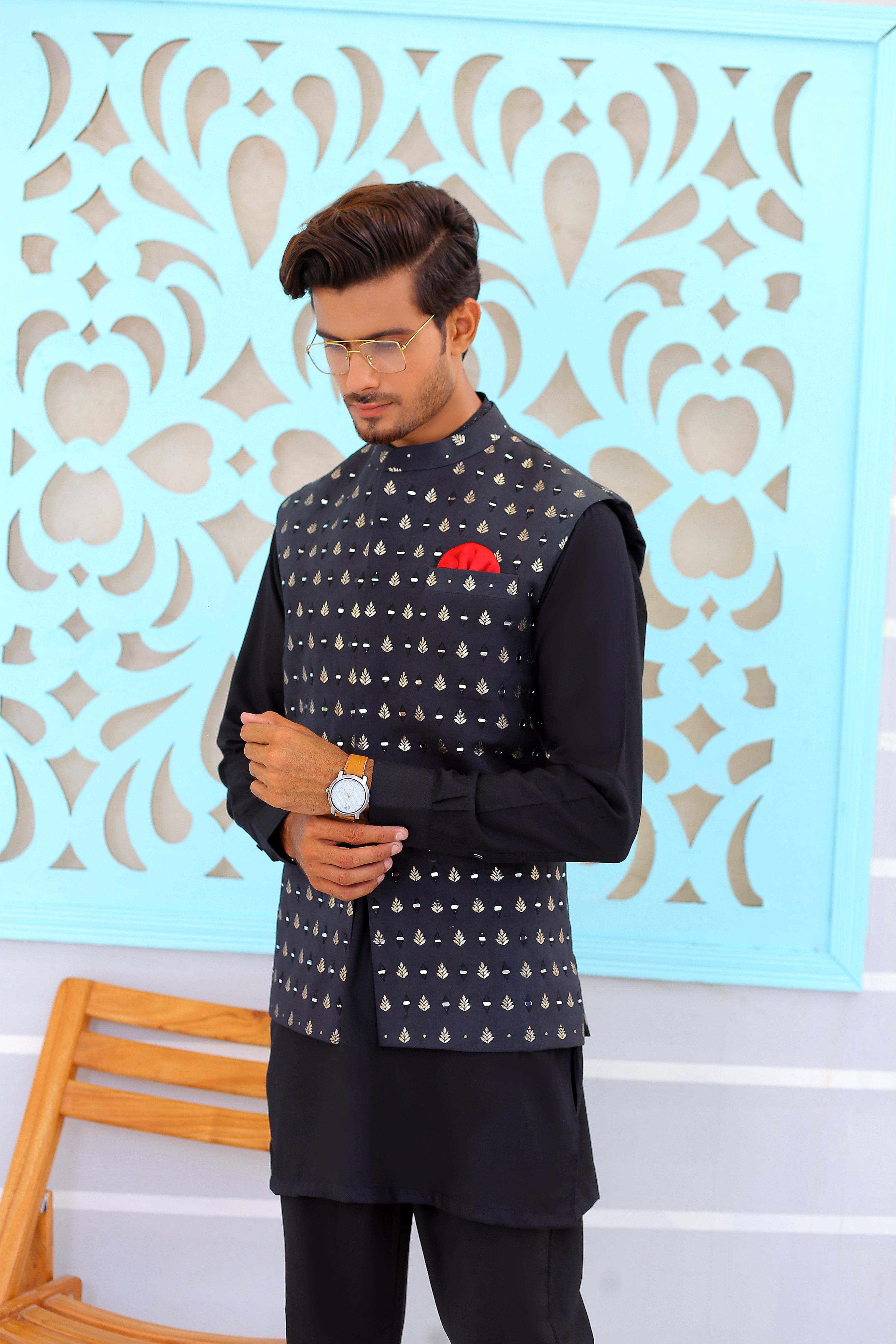 Black Mirror Work Waistcoat (3-Piece) - Image 1