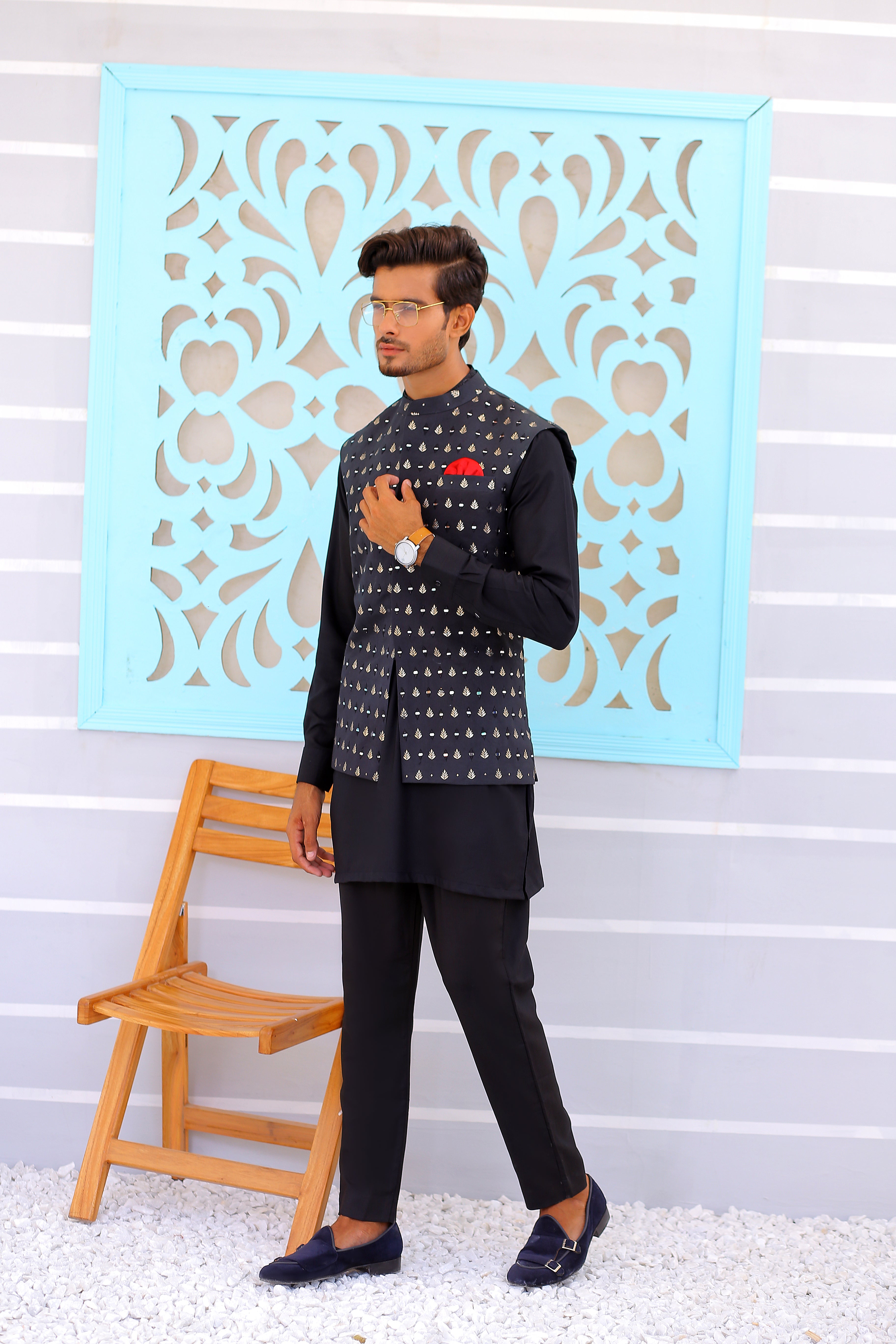 Black Mirror Work Waistcoat (3-Piece) - Image 3