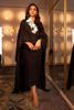 Jet Black Embellished Silk Cape Dress (1-Pc) - Image 2