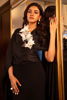 Jet Black Embellished Silk Cape Dress (1-Pc) - Image 4