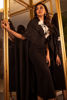 Jet Black Embellished Silk Cape Dress (1-Pc) - Image 7