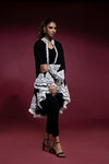 Pakistani Black Zardozi Velvet Coat Ensemble (3-Piece) - Image 2
