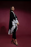 Pakistani Black Zardozi Velvet Coat Ensemble (3-Piece) - Image 3