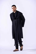 Black Zardozi Embroidered Chiffon Kurta (3-Piece) - Image 7