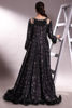 Pakistani Black Handworked Korean Raw Silk Flared Gown (1-Pc) - Image 4