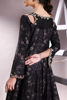 Pakistani Black Handworked Korean Raw Silk Flared Gown (1-Pc) - Image 7