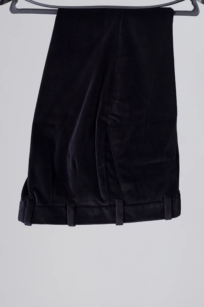 Black Suede Embroidered Indo-Western Sherwani (2-Piece) - Image 5