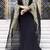 Pakistani Black Aari Embroidered Georgette Kaftan (1-Pc) - Image 2