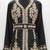 Pakistani Black Beaded Crystal Georgette Moroccan Kaftan (2-Piece) - Image 3
