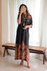 Pakistani Black Digital Printed Silk Kaftan (1-Pc) - Image 2