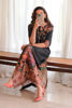 Pakistani Black Digital Printed Silk Kaftan (1-Pc) - Image 3