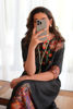Pakistani Black Digital Printed Silk Kaftan (1-Pc) - Image 5