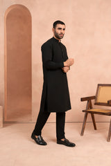 Raven Black Blended Fabric Kurta Trouser Set (2-Piece) - Image 3
