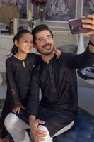 Black Self-Embroidered Cotton Kurta Pajama (2-Piece) - Image 5