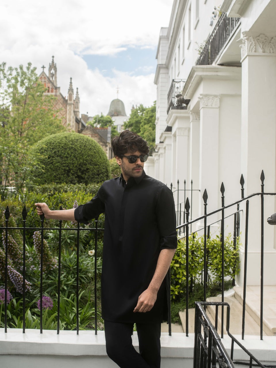 Black Cotton Straight-Cut Kurta (1-Pc) - Image 4