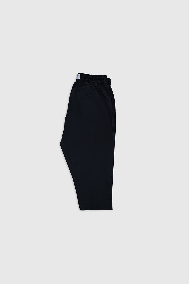 Black Cotton Boys Kurta Trouser Set (2-Piece) - Image 4