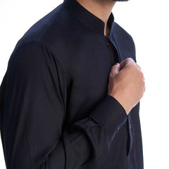 Black Cotton-Viscose Kurta Pajama (2-Piece) - Image 4