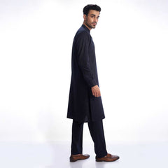 Black Cotton-Viscose Kurta Pajama (2-Piece) - Image 5