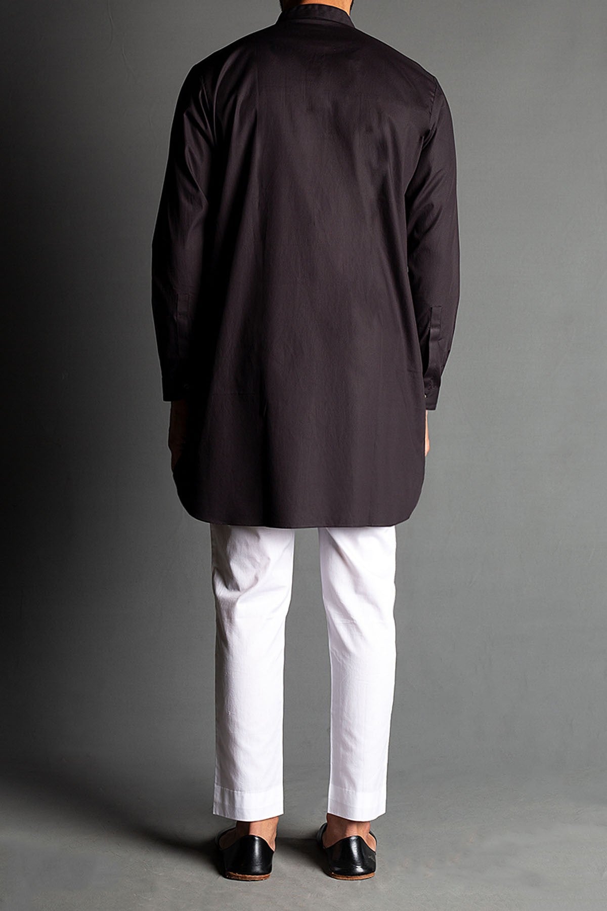 Black Egyptian Cotton Short Kurta (2-Piece) - Image 3