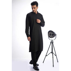Black Crest Embroidered IronEz Kurta Pajama (2-Piece) - Image 4