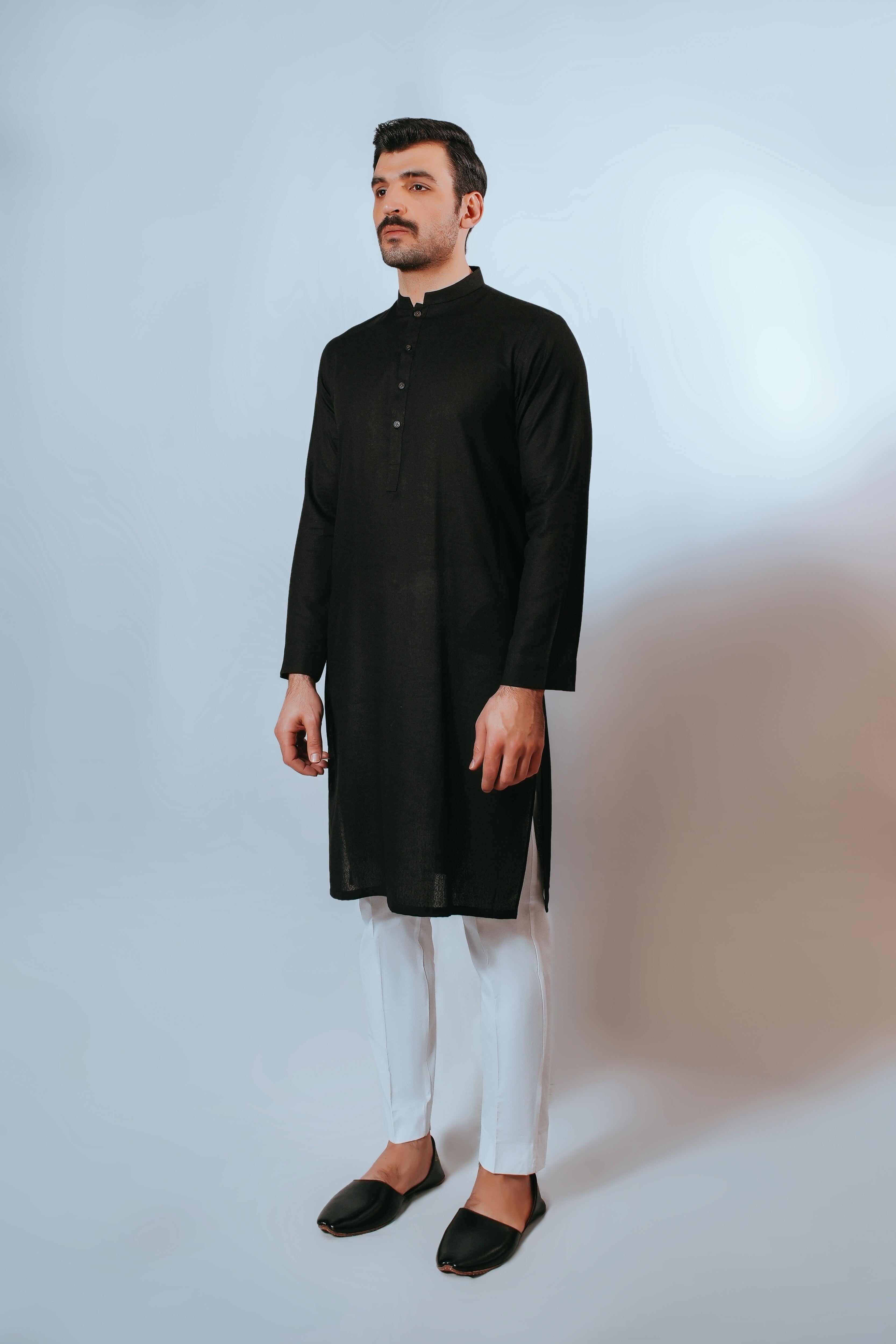 Black Lawn Karandi Kurta (2-Piece) - Image 2